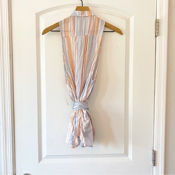 FREE PEOPLE MacKenzie Pastel Striped Wrap Blouse NWT - Picture 10 of 13
